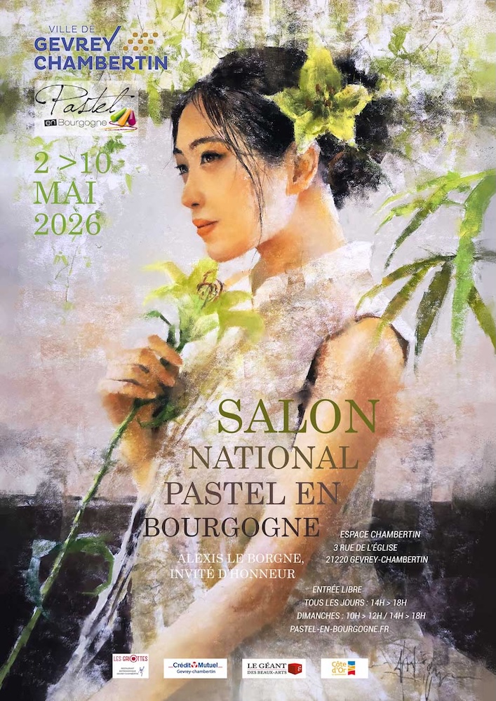 Affiche-salon-de-pastel-Gevrey-Chambertin-Bourgogne-pastellistes-Sylvie-Sanseau