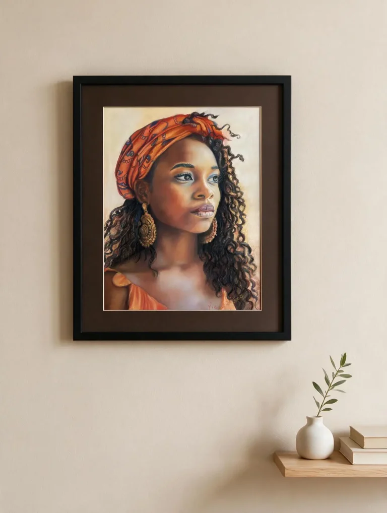 Sanseau-sylvie-pastelliste-pastel-encdre-passe-partout-cadre-Jalia-portrait-drape-femme